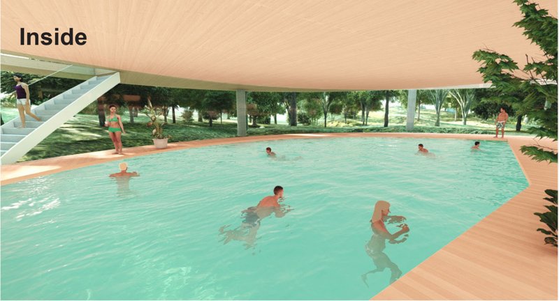 Immersive indoor-outdoor sports environment promoting health, activity, and connection with nature.