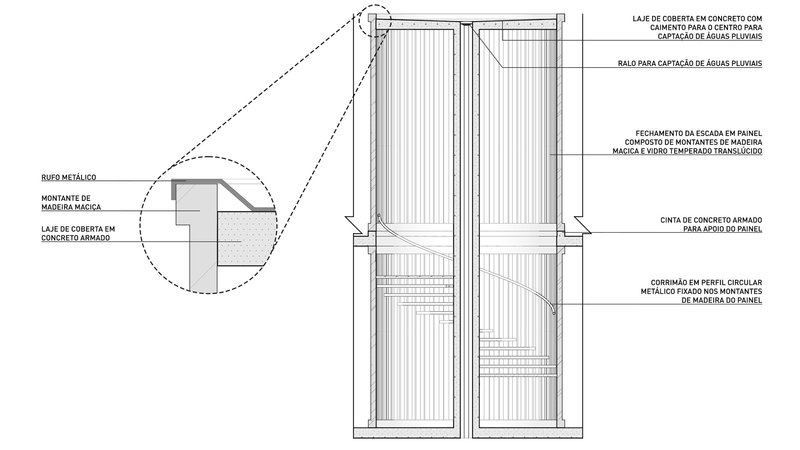 Detail drawing of a composite panel system with timber framing and translucent cladding