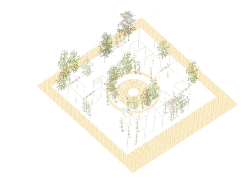 Future vision of the sensory playground enriched with gardens, learning landscapes, and community-led green spaces.