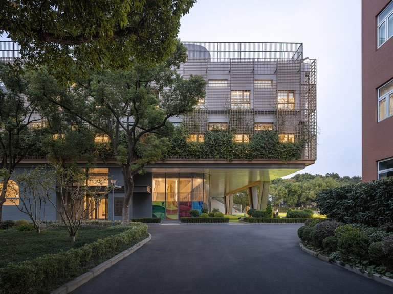 Scenic Architecture Office Lifts an Entire Sports Complex Above a Shanghai School's Playing Field