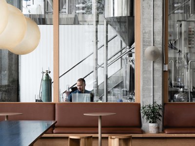 Atelier l'Abri Builds a Brewery in Montreal from Salvaged Ash Trees and Old Lampposts