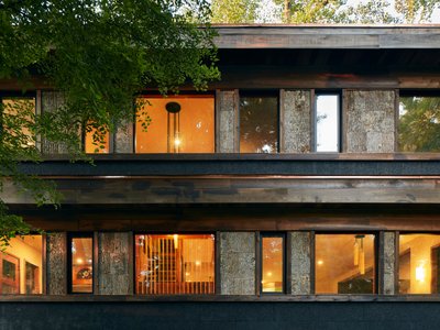 BLDUS Wraps a Washington D.C. Hilltop House in Tulip Poplar Bark and Charred Cork