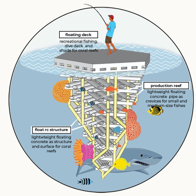 Protection and production reef modules combine habitat creation, species conservation, and sustainable marine ecosystem management.