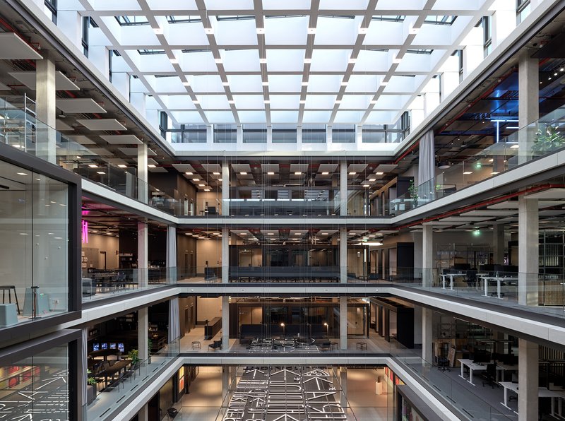 RKW Architektur and KAAN Architecten Build a 25-Meter Atrium Campus for Munich's Werksviertel