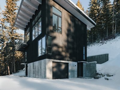 Twobytwo Architecture Studio Towers a Blackened Ski Cabin Above the Trees in Golden, BC