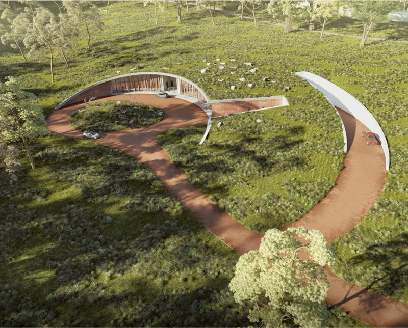 Inspired by the form of a koala claw, the building creates a fluid connection between wildlife and people.