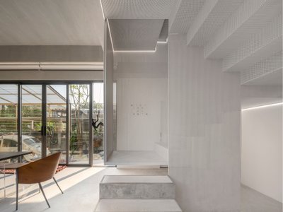 AUN Design Studio Folds an Origami Staircase Through a Multi-Generational Bangkok Home