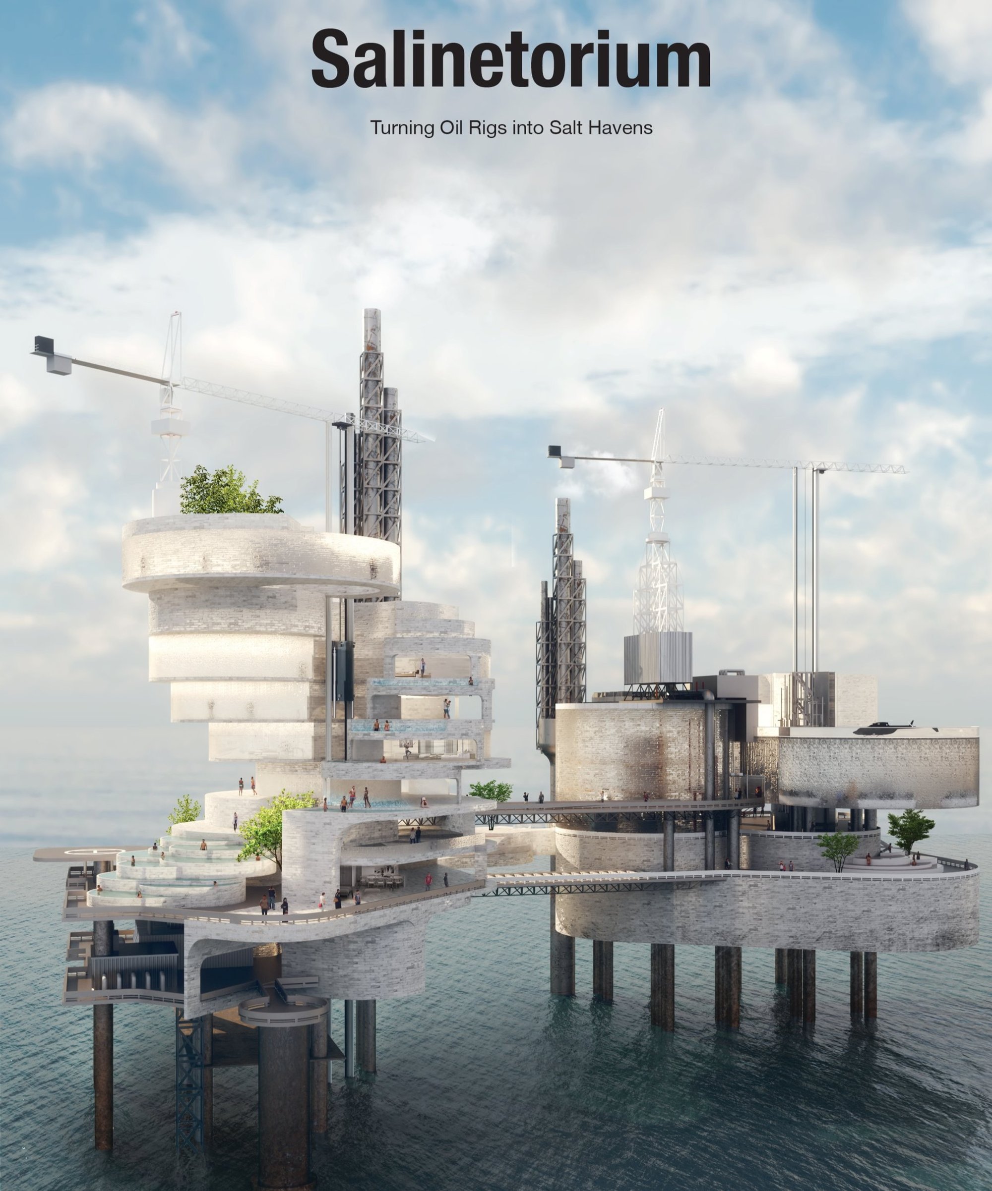 Salinetorium: Adaptive Reuse Architecture Reimagining Offshore Oil Rigs as Sustainable Marine Ecosystems