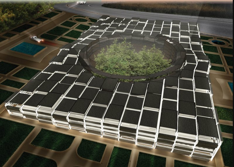 Sustainable architectural form combining modular planning, green infrastructure, and climate-responsive wildlife rehabilitation design.
