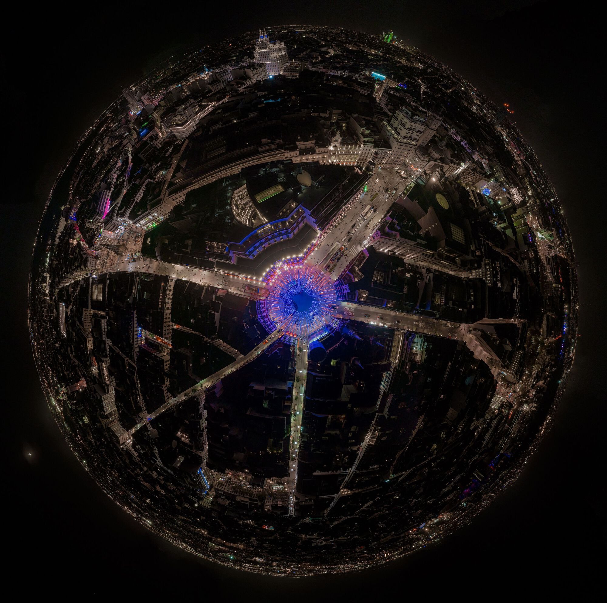 Brut Deluxe Suspends a 2,000 Square Meter LED Iris Over a Madrid Plaza