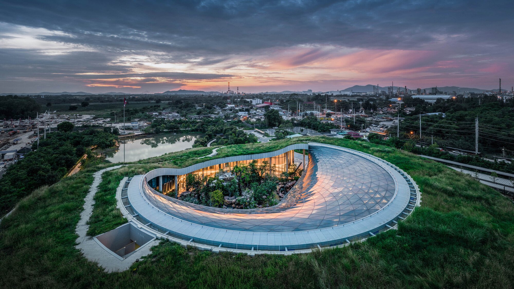 Architects 49 Wraps an LNG Terminal Office in a Living Forest Canopy in Map Ta Phut