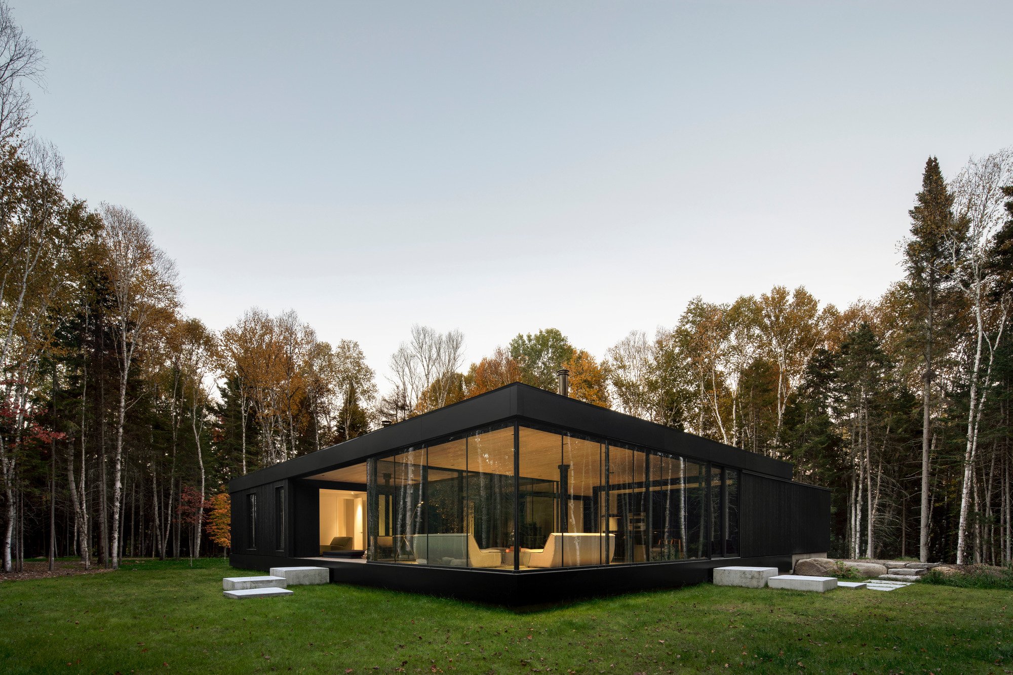 ACDF Architecture Builds a Forest Pavilion Around an Apple Tree in Quebec's Boreal Wilderness