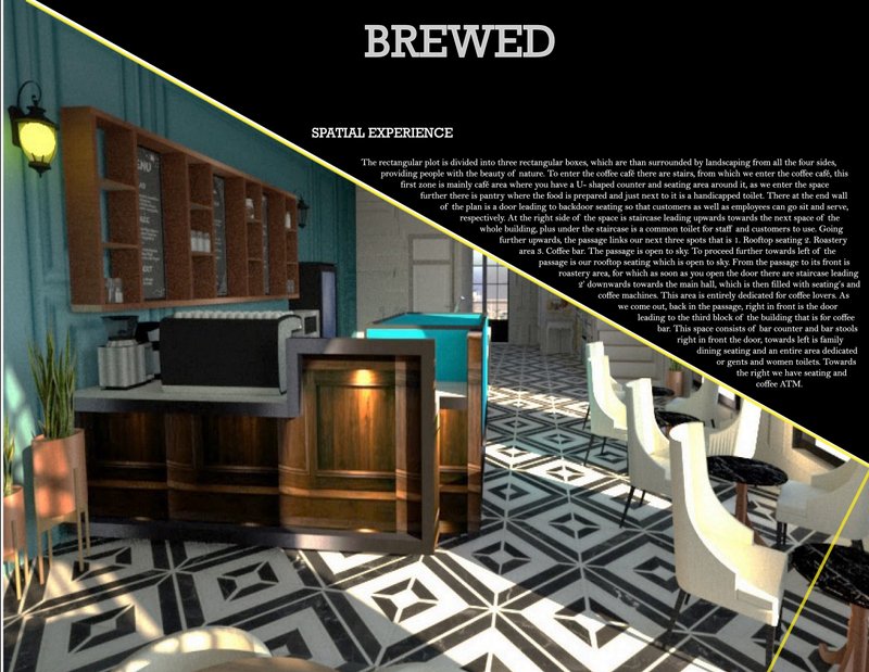 Interior view highlighting the café's welcoming atmosphere, patterned flooring, natural light, and thoughtfully curated social spaces.