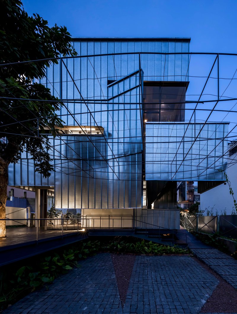 Aaaaaa Builds a Temporary Office on Stilts from Corrugated Metal in Ho Chi Minh City