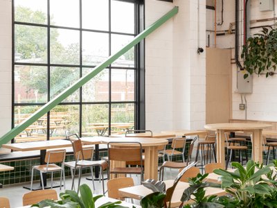 Studio B Wraps a Working Brewery in Mint Green Steel and Local Ash for Wiper and True's Bristol Taproom