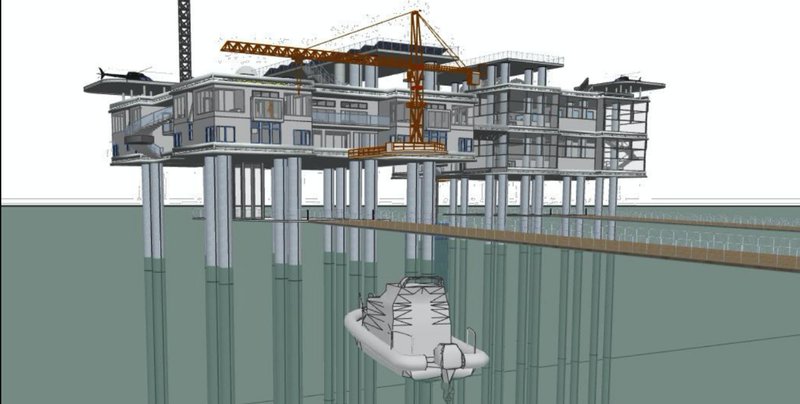 Rooftop greenhouse and stargazing deck activate the upper level of the Museum of Open Waters.