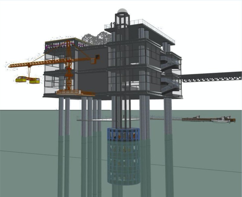 Flexible living quarters and collaborative research spaces redefine offshore residential architecture.