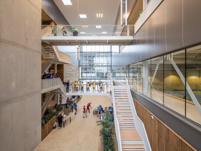 VenhoevenCS Stacks Fifty Sports into One Energy-Neutral Campus Building in Rotterdam