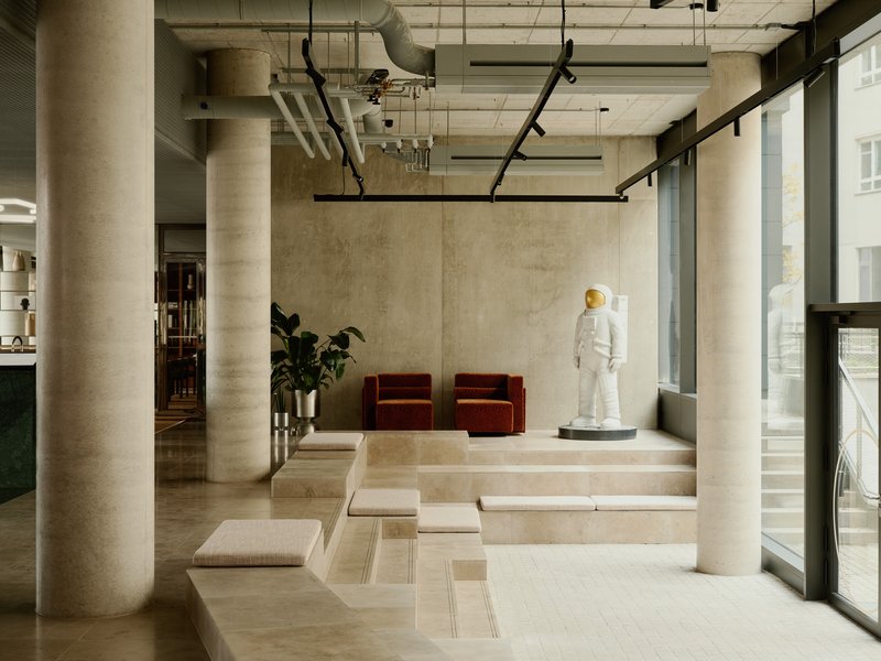 Bruzkus Greenberg Turns a Berlin Office Building into a Living Room at Alexanderplatz