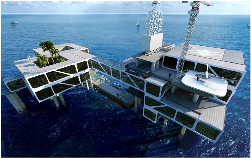 Voronoi-inspired offshore structures redefine industrial infrastructure through sustainable oceanfront architecture.