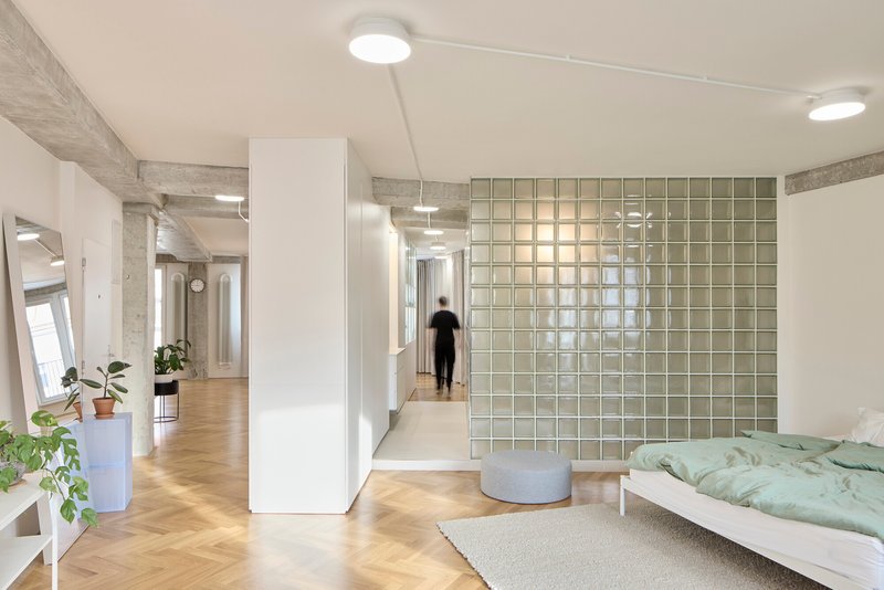 RDTH architekti Rips Out Nearly Every Wall in a Prague Apartment and Replaces Them with Furniture