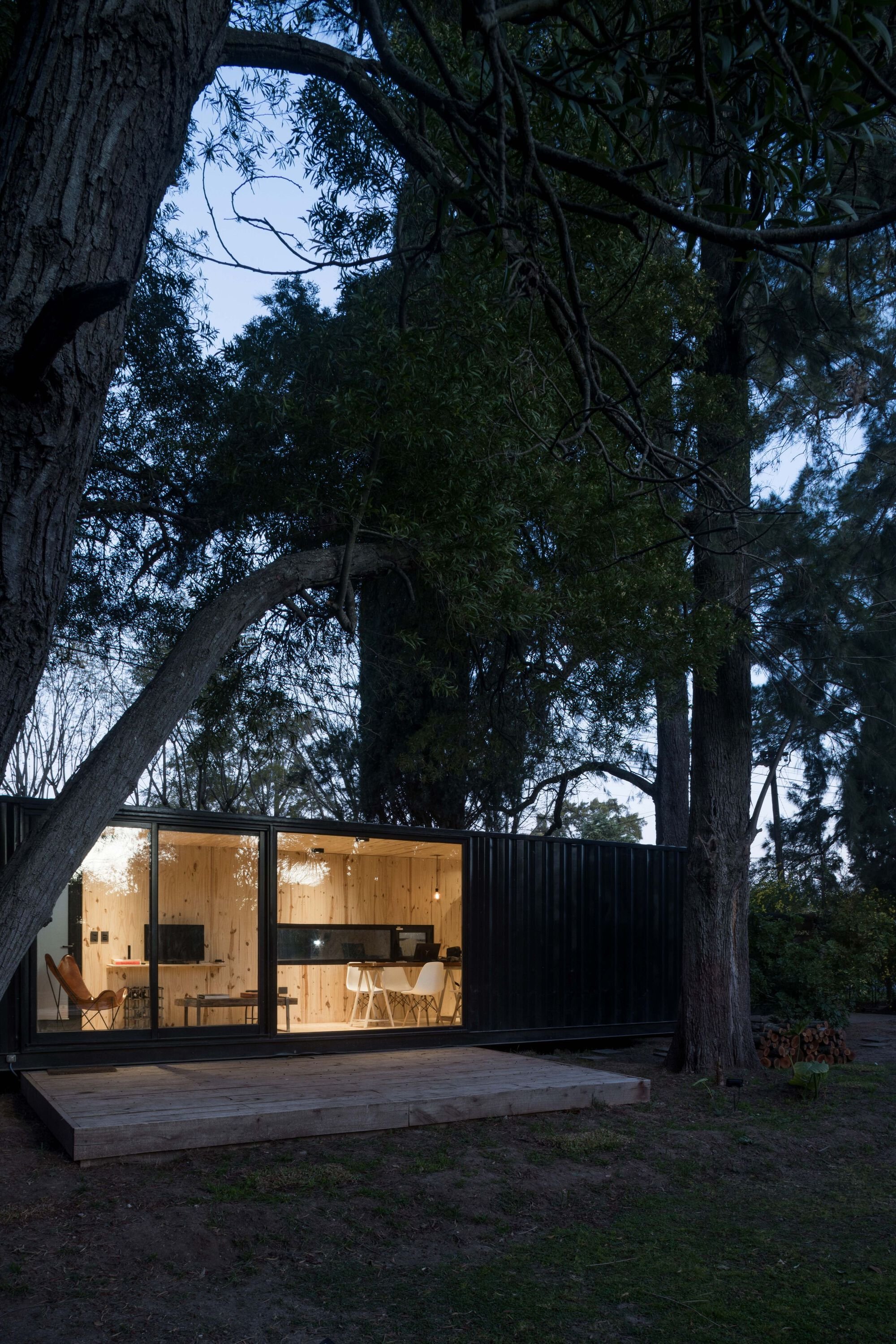 Juan Barbero Arquitecto Converts a Shipping Container into a Forest Workspace in City Bell