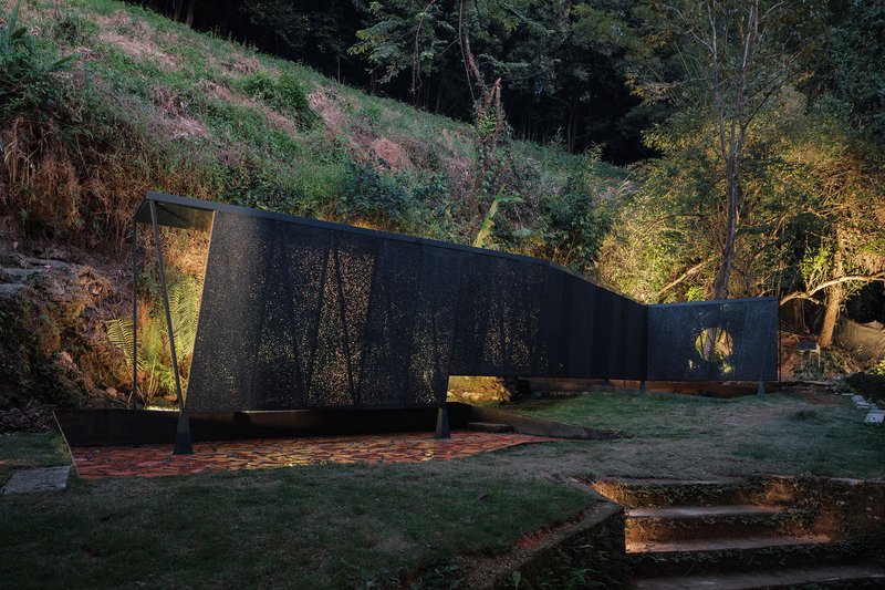 Atelier Wen'Arch Threads a Perforated Pavilion Through the Ruins of a Huizhou Village