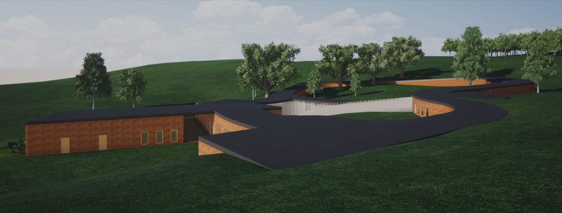 Curved roofscape creates an elevated observation trail, allowing visitors to experience nature without disturbing wildlife.