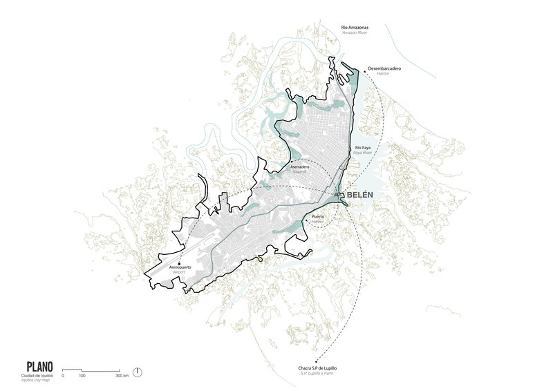 Site plan drawing showing waterways and settlement zones within a floodplain context