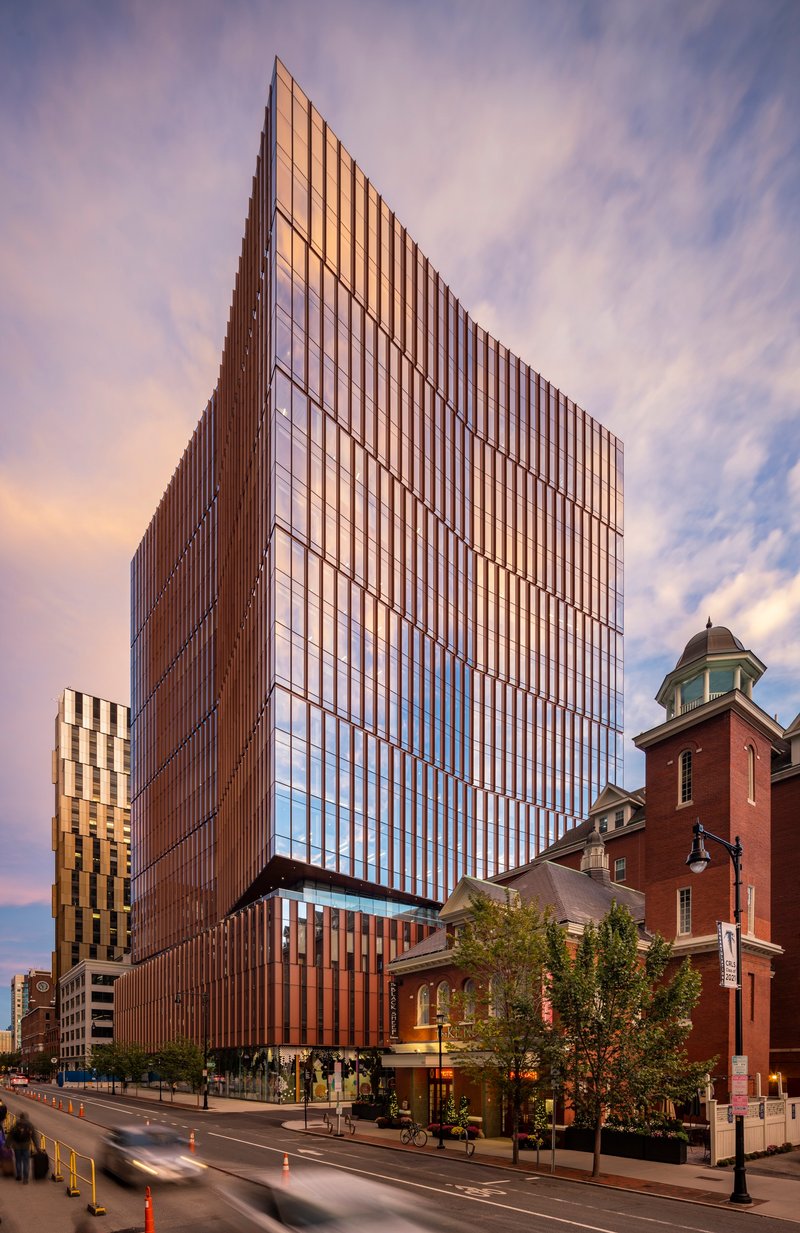 Weiss/Manfredi Gives MIT's Kendall Square a Crystalline Tower Wrapped in Terra-Cotta Fins