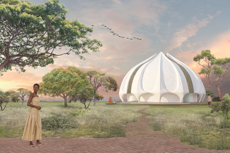 Eco-Chapel rises from a restored urban garden, blending sacred architecture with Addis Ababa’s green landscape.