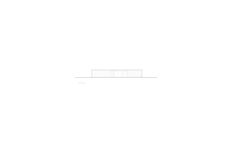 Elevation drawing depicting the flat-roofed volumes from another side