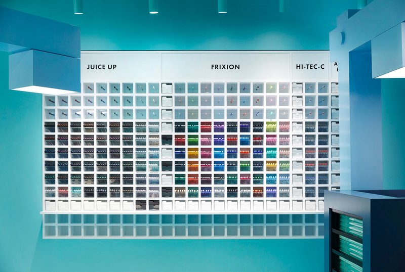 Material sample board displaying color swatches and texture specimens organized in a grid system