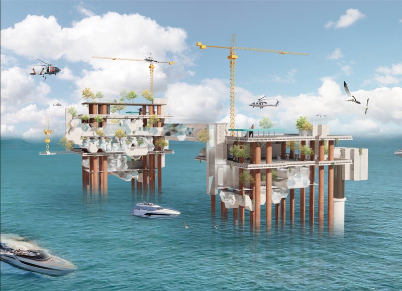 Adaptive Reuse Architecture Reimagining Offshore Platforms as Living Marine Ecology Centers