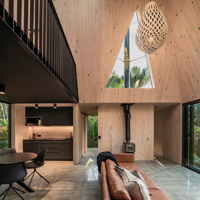 Fabric Reimagines the Gold Miner's Hut as a 46 m² Retreat in New Zealand's Subtropical Bush