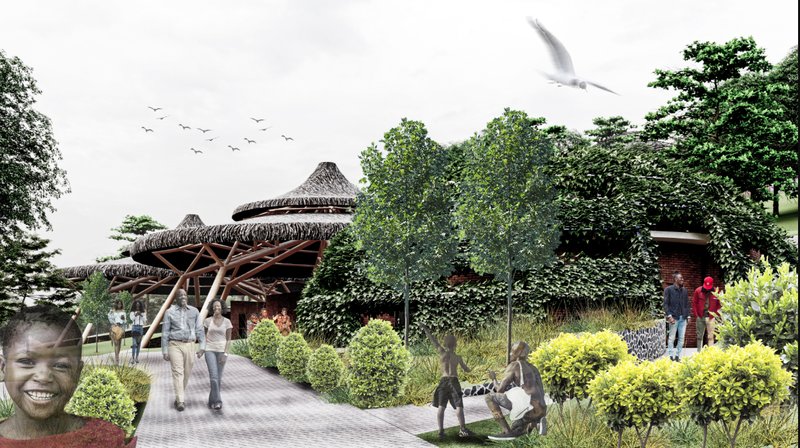 Concept sketches explore traditional restaurant spaces rooted in local architectural forms.