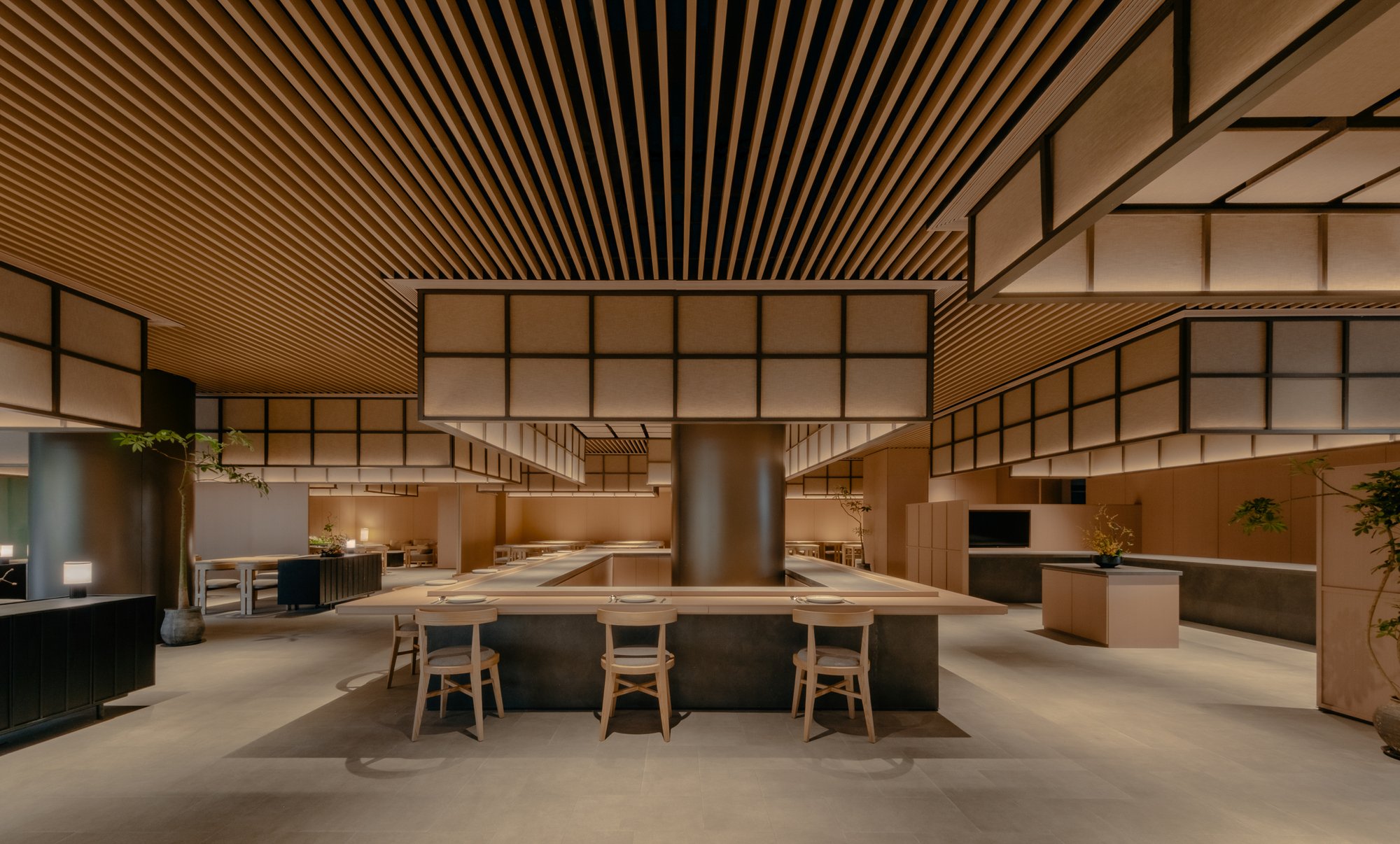 PLAT ASIA Builds a Sunken Community Center Around Frame Boxes in a Beijing Residential Park