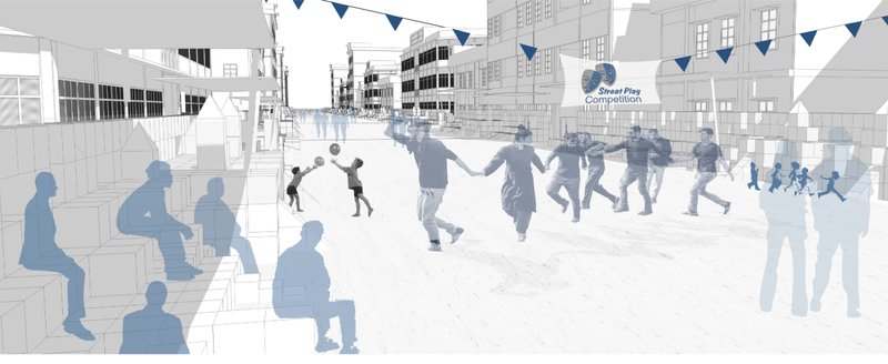Flexible open space supports play, informal gatherings, and neighborhood events within the transformed flyover.