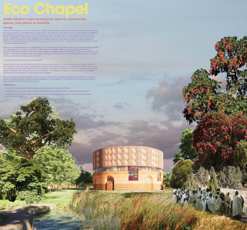 Urban Eco-Chapel: Sustainable Architecture for Worship, Ecology, and Community in Addis Ababa