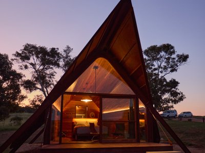 Casey Brown Architecture Refines the A-Frame Cabin to Its Essentials on an Australian Sheep Farm