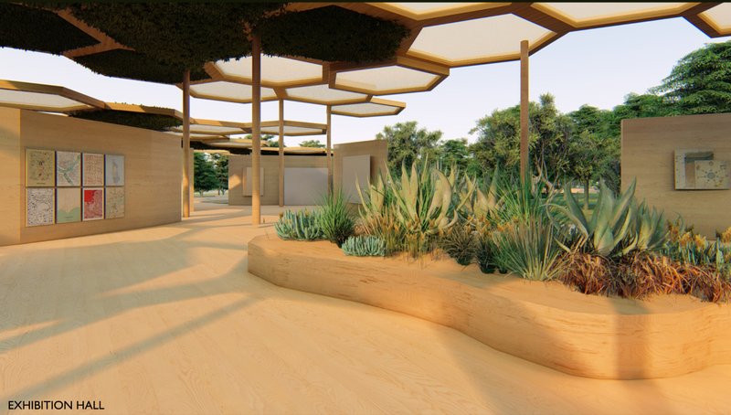 A calm entrance reveals the chapel’s layered canopy and open relationship with nature.
