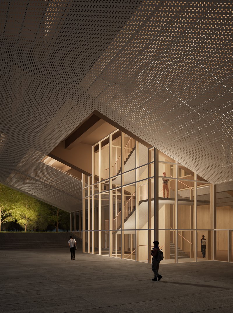 Staircase Projecting Beyond the Building Façade