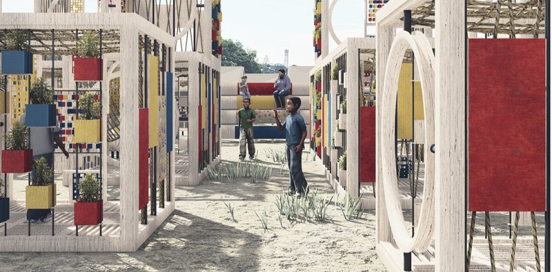 The Faith creates a hopeful modular playground where children learn, move, and imagine freely.