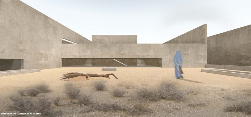 A sunlit ground-floor courtyard supports gathering, reflection, and daily community life.