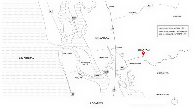 Location map showing the site near the Arabian Sea coast and regional road network