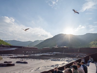 GOA Sinks a 2,000-Seat Theater into a Chinese Valley Where Birds and Audiences Coexist