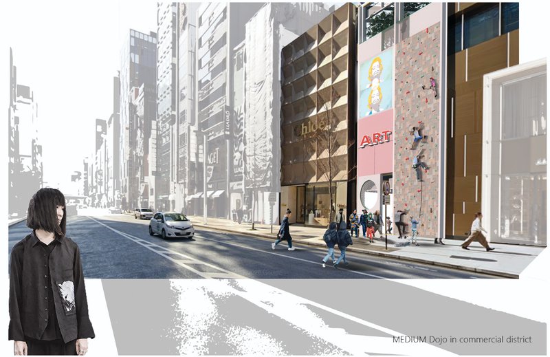 Medium Dojo transforms a commercial street into a vertical play and culture space for pop-up urban events.