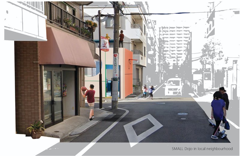 Small Dojo brings sport, play, and informal meeting spaces into the scale of a local neighbourhood.
