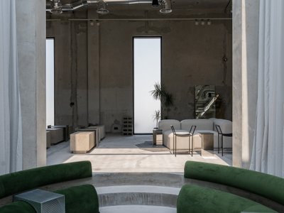 Shell+Core Carve a Brutalist Coffee House and Concept Store from Raw Concrete in Dubai