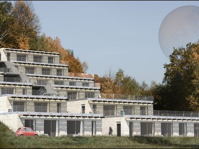 Slope Place Apartments: Residential Architecture Design That Adapts to Sloped Terrain